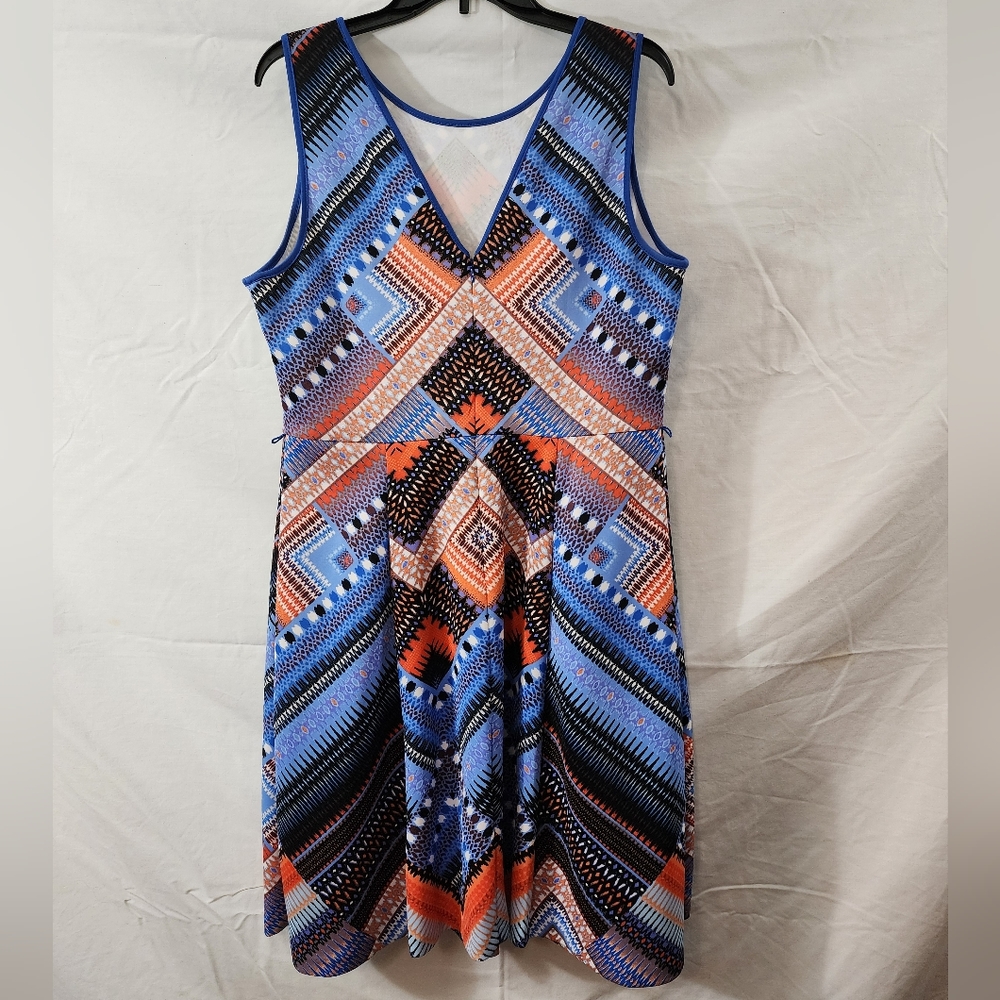Liz Claiborne blue and orange dress - Picture 2 of 3